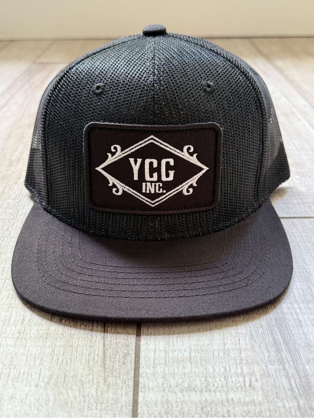 All Black Diamond Patch Trucker Hat Mesh Back Snapback Workwear Cap⁠